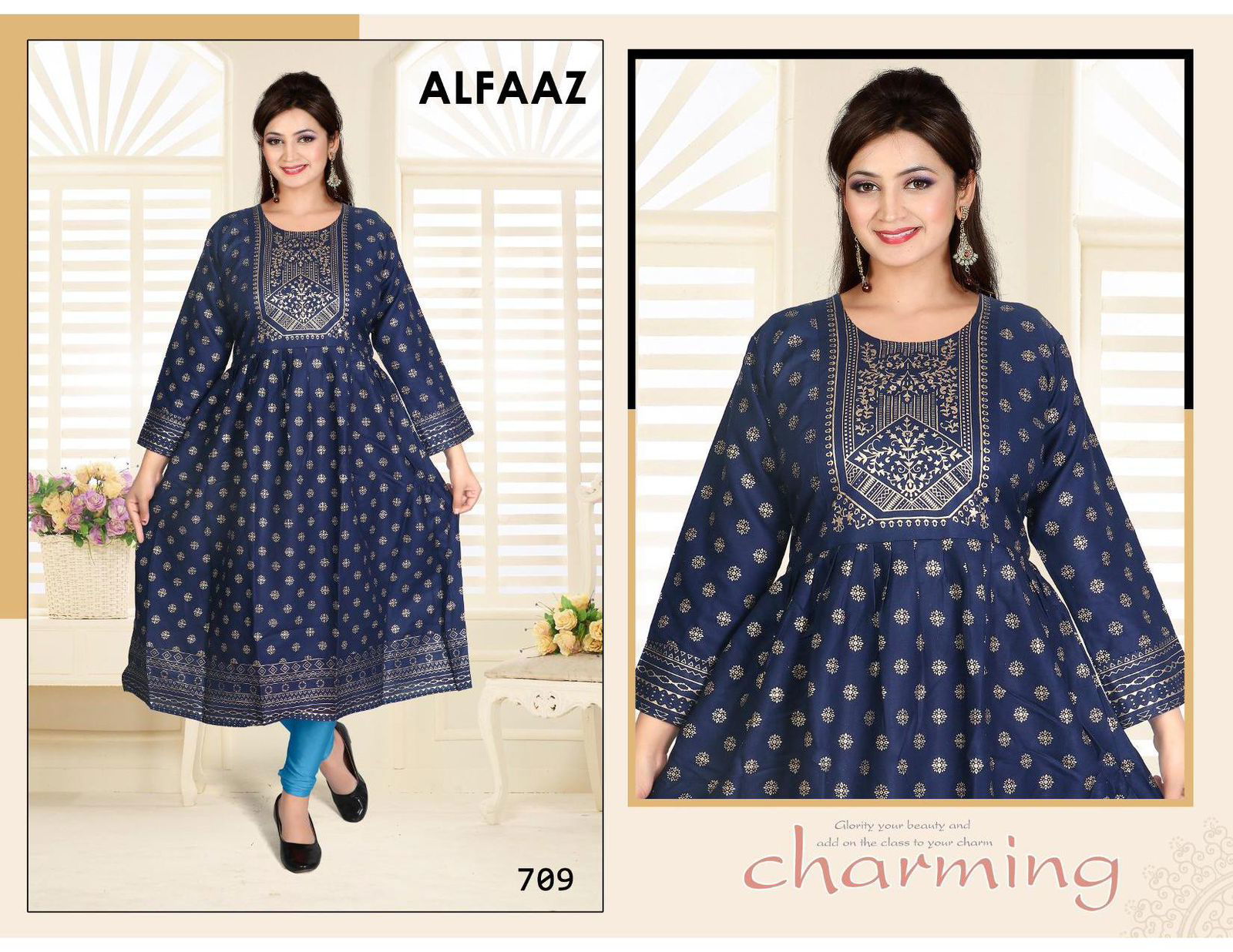 Platinum Alfaaz Vol 7 Rayon Wholesale Designer Kurtis Catalog